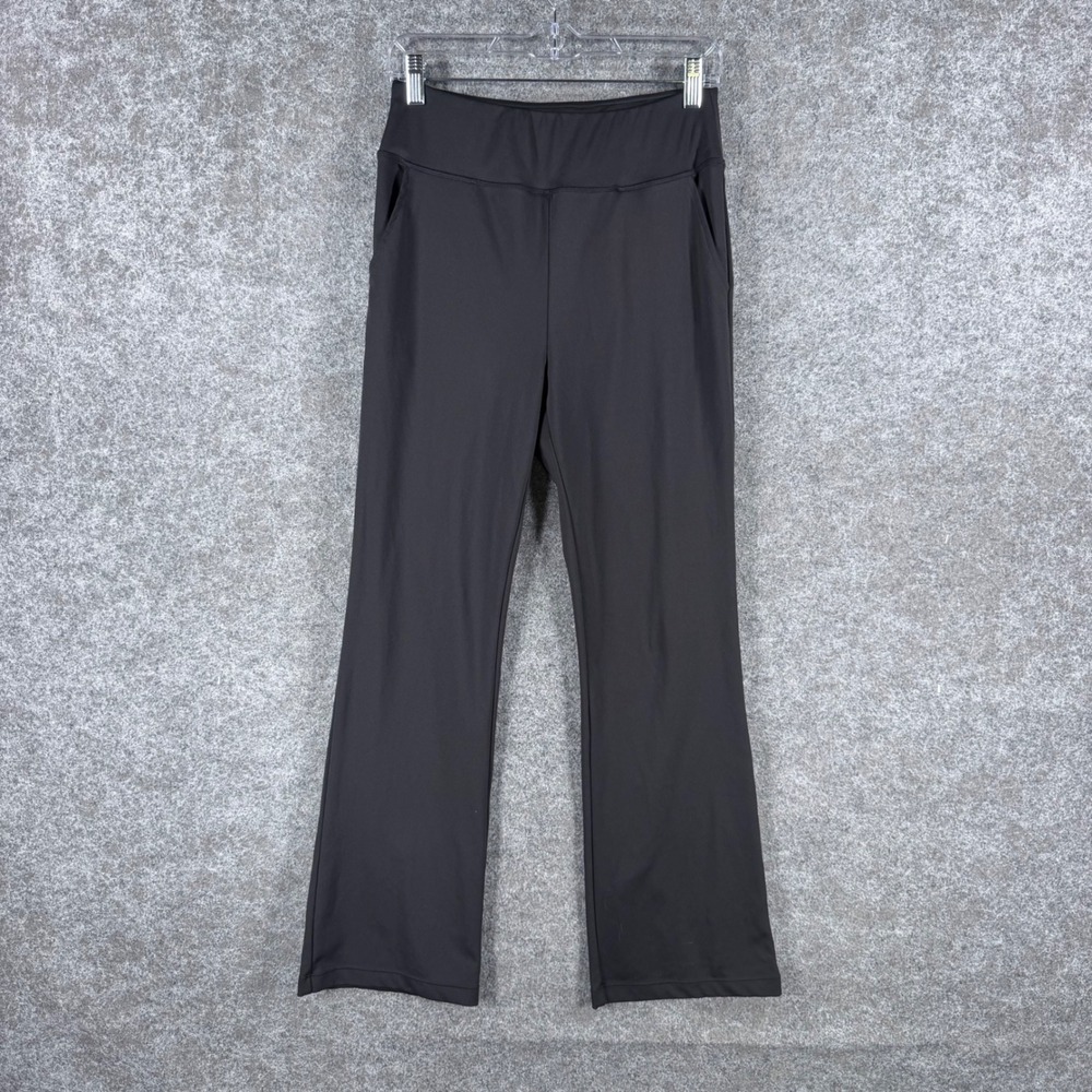 DaYoung Women's US M Black Bootcut Yoga Pants Stretch Pull On Pockets Activewear